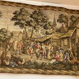 Tapestry of the Gobelins, village festival scene, perfect condition.