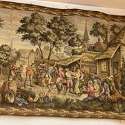 Tapestry of the Gobelins, village festival scene, perfect condition.