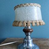 Metal and wood bedside lamp