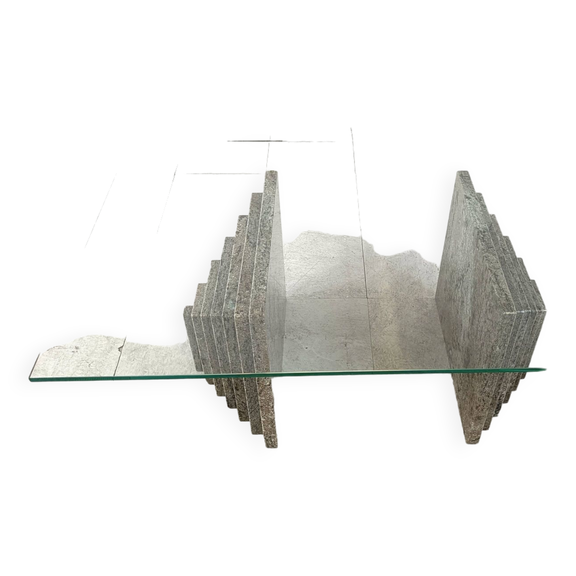 Vintage granite coffee table, 1980s