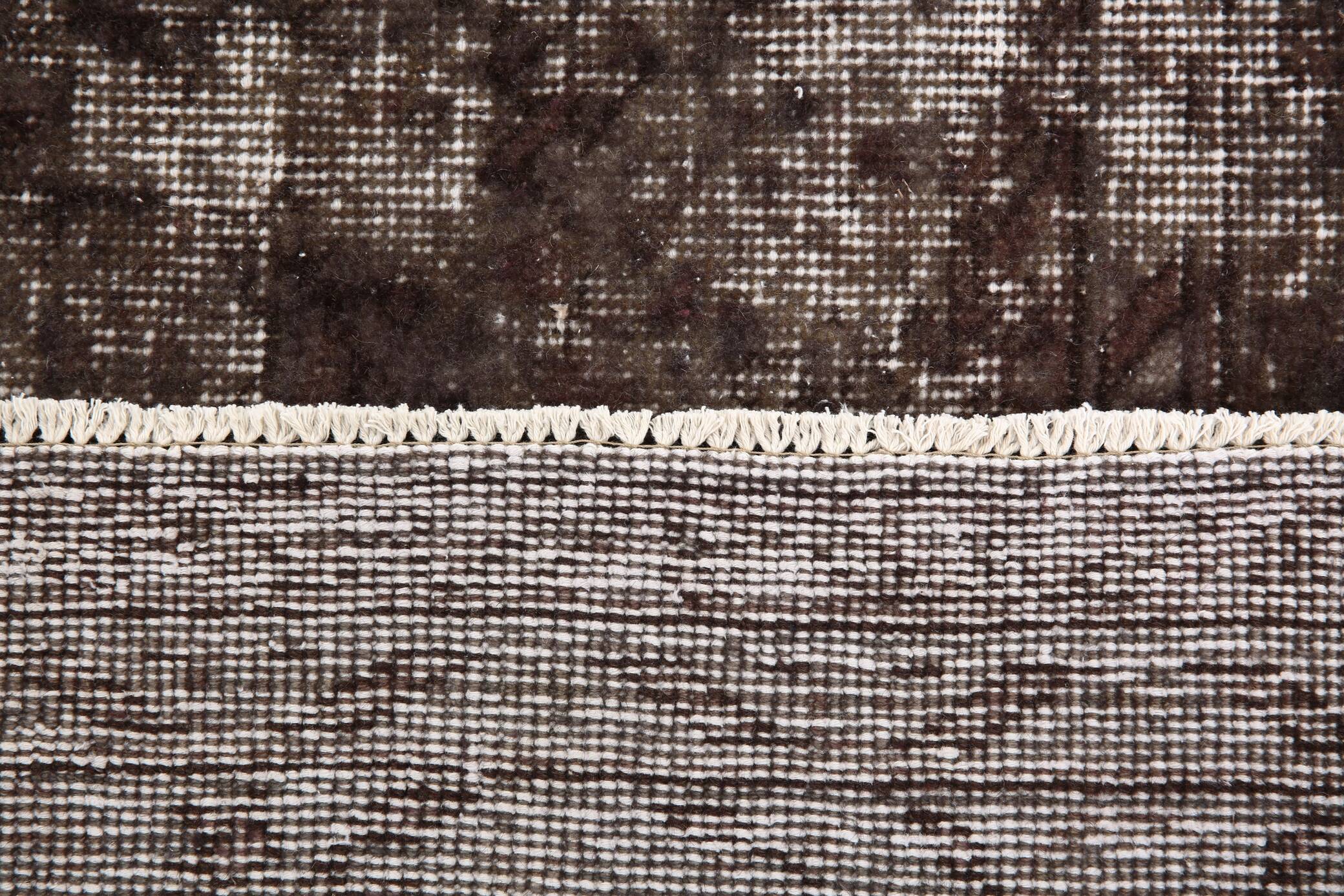 2x10 Soft Wool Dark Gray Turkish Vintage Runner Rug