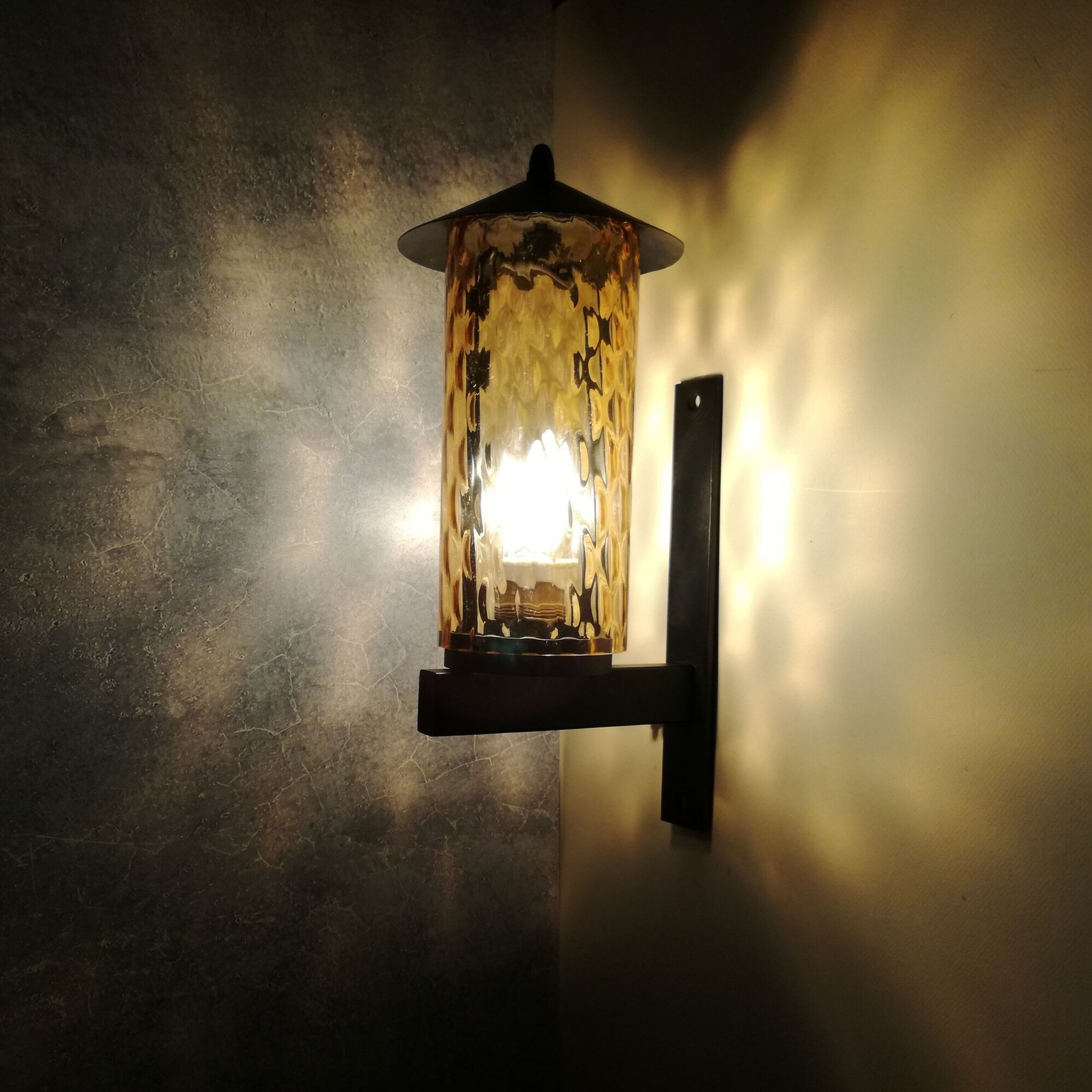 Metal and blown glass sconce from the 1950s