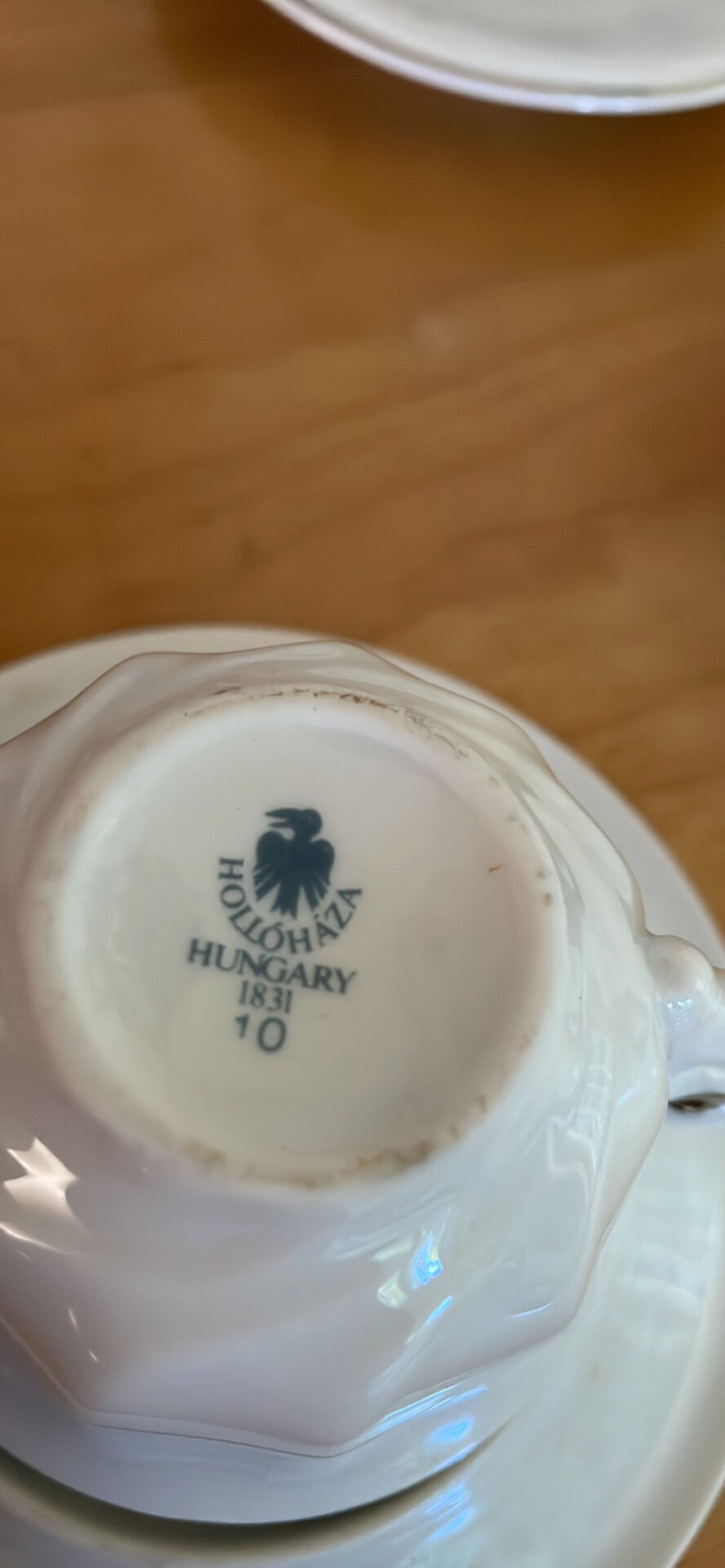 Vintage white porcelain coffee service from hollóháza hungary