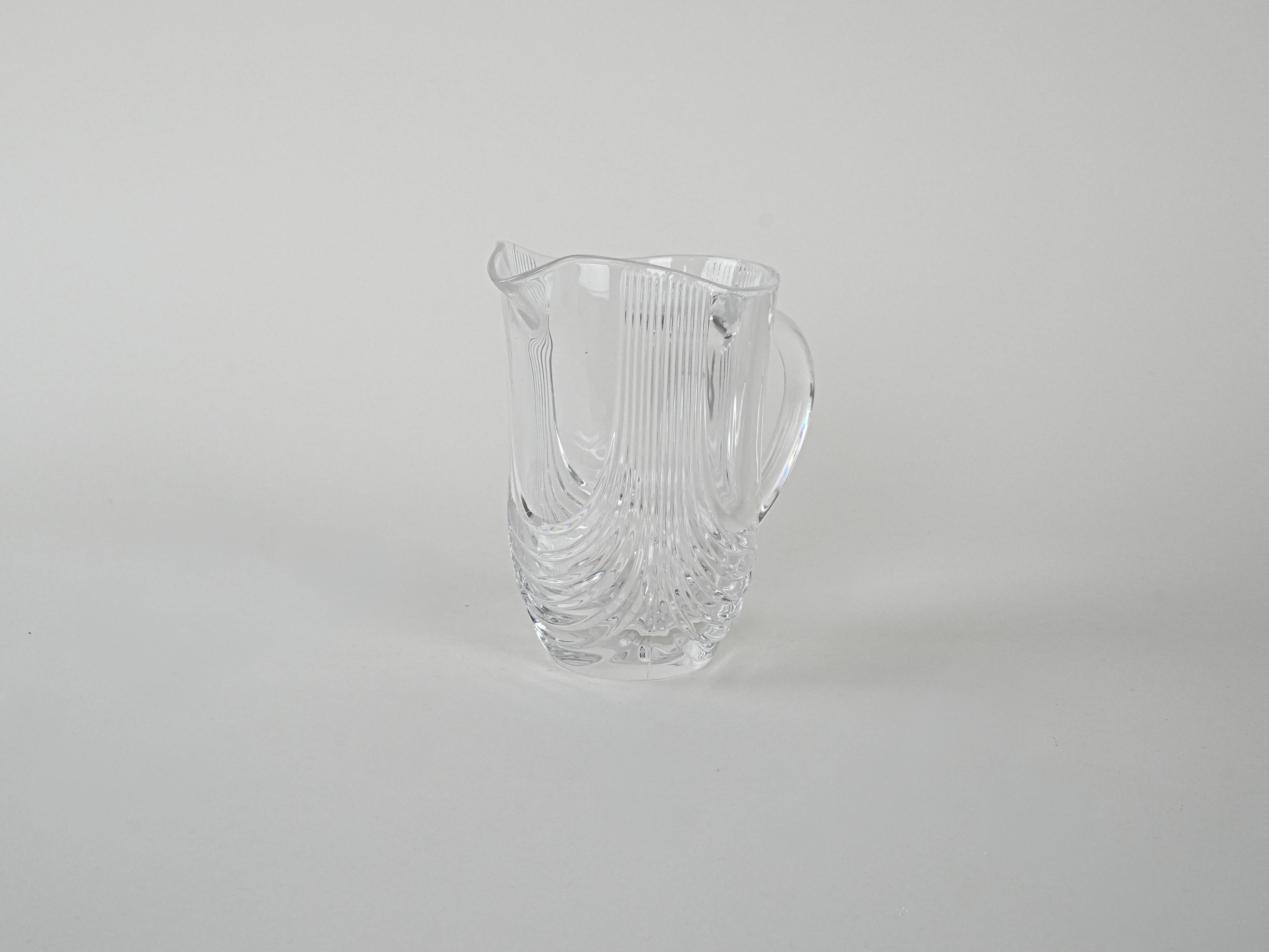 Crystal jug, Italian design, 1970s, made in Italy