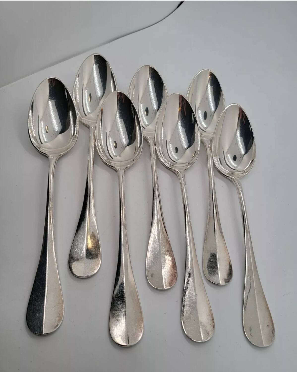 7 Alfenide Silver Metal Table Spoons
