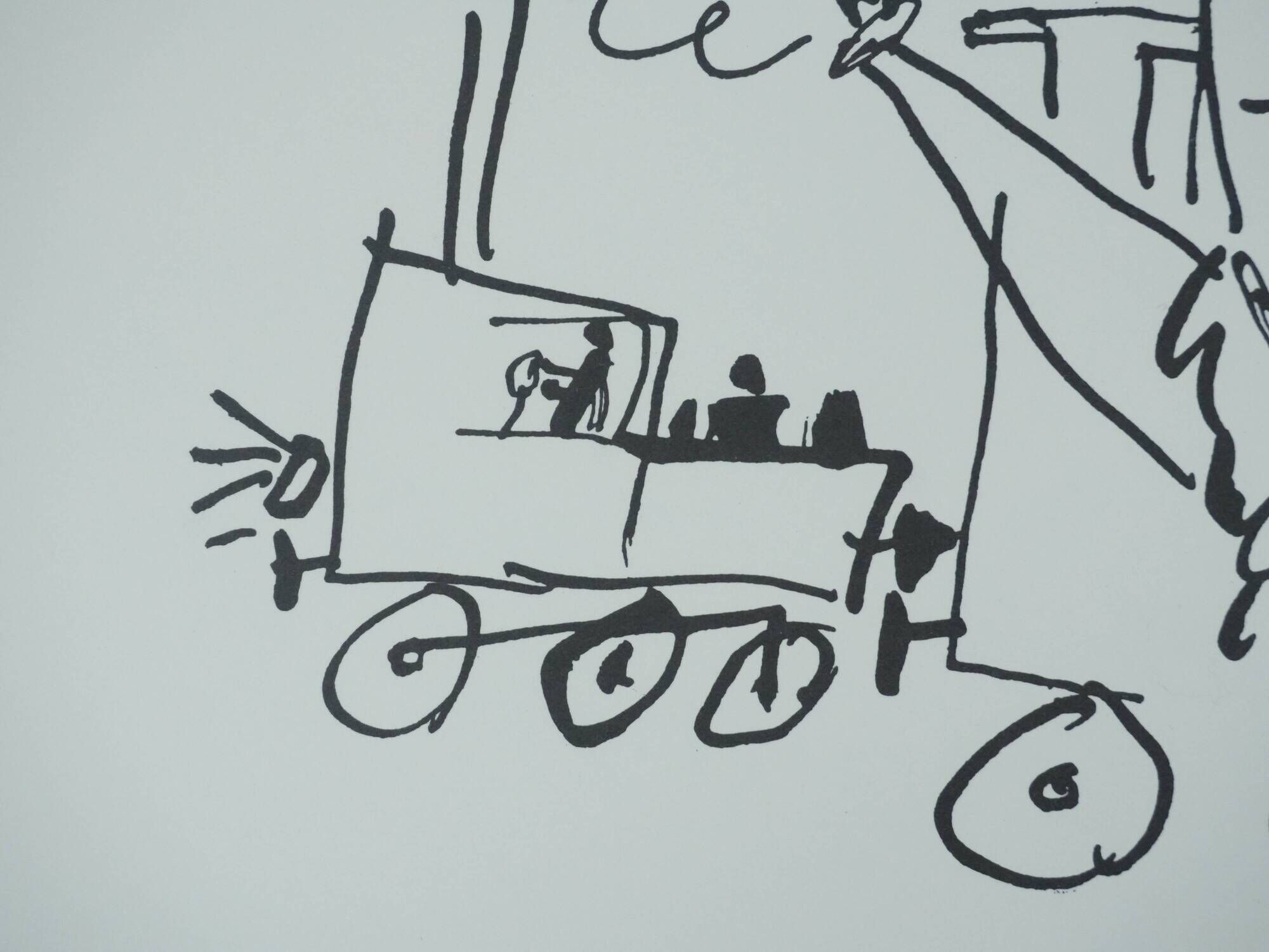 Pablo picasso: the train journey, signed quadrichromy