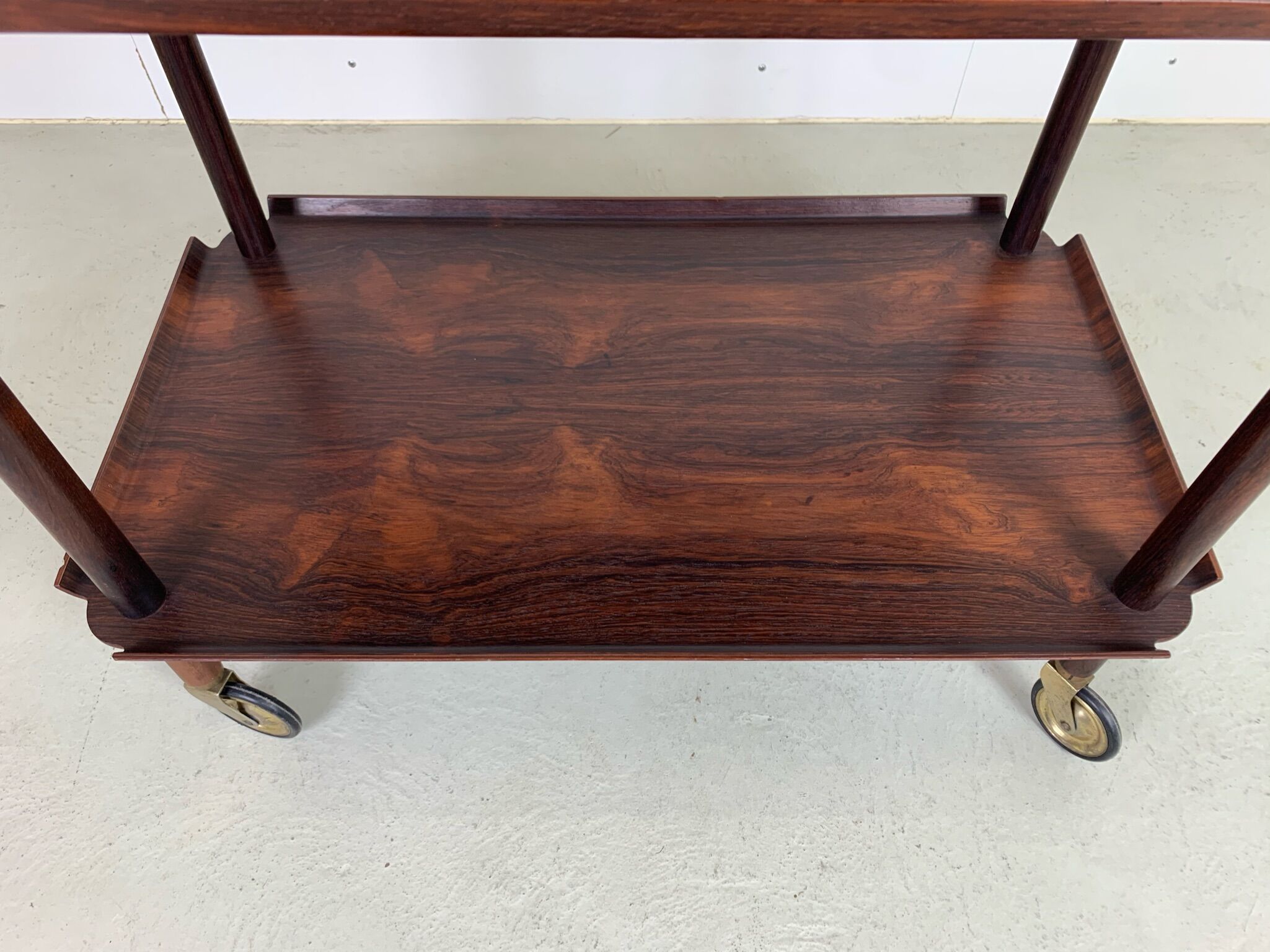 Danish midcentury serving trolley in palisander by poul hundevad, 1960s