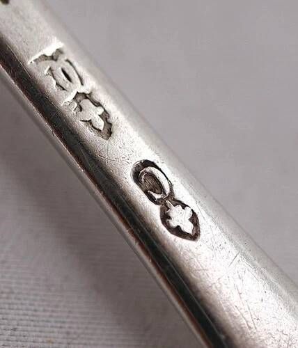 Rare set of 6 silver teaspoons, 18th century, Besançon, Gounot, Uniplat