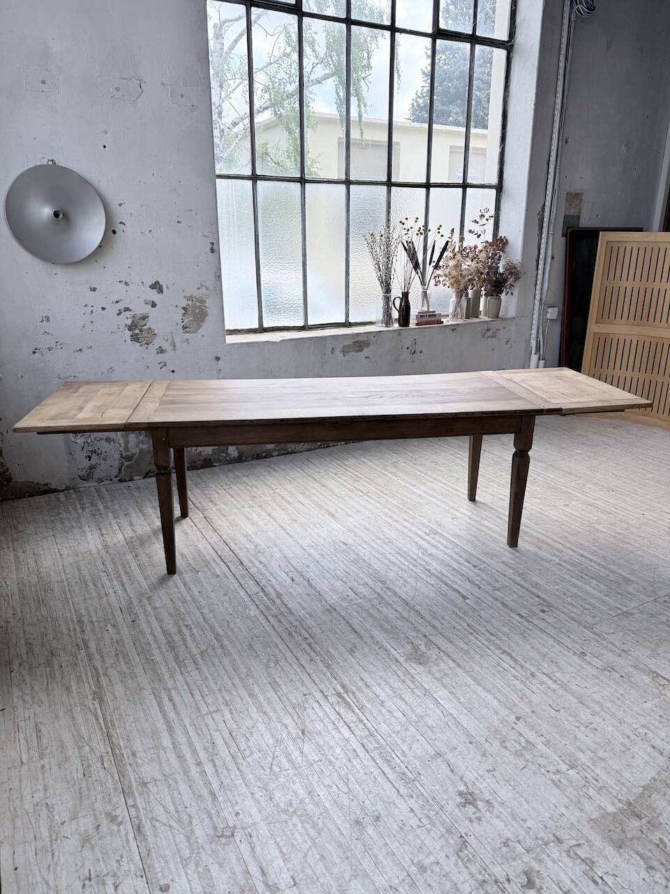 Solid oak farmhouse table with extensions (190-280cm) 1950