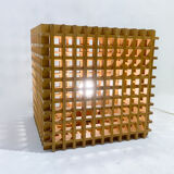 Mid-Century Modern Italian Wooden Cube Lamp, 1960s