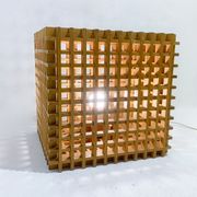 Mid-Century Modern Italian Wooden Cube Lamp, 1960s