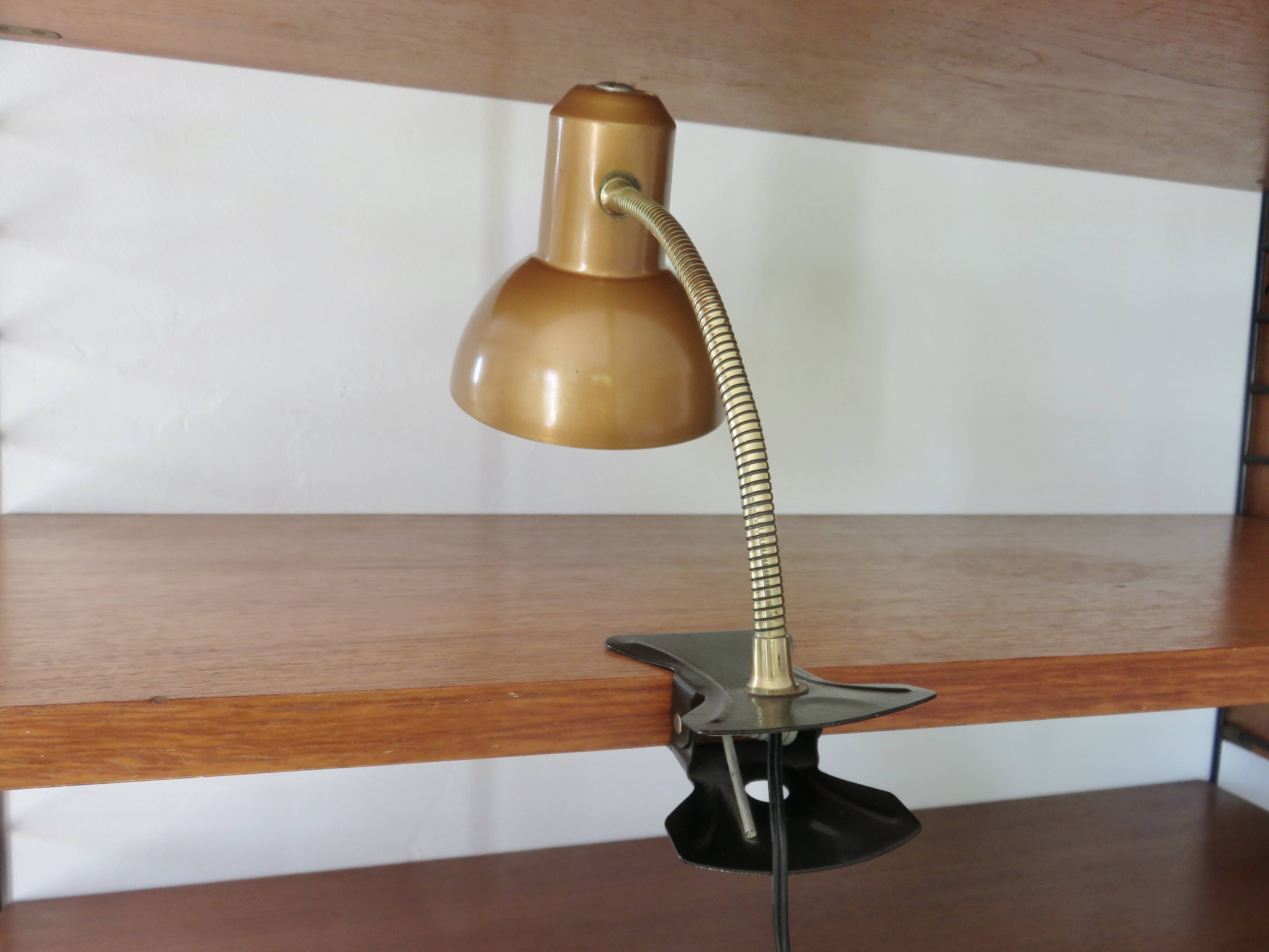 Clamp lamp, portable lamp, nomadic, 1960