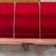 Wooden and velvet bench circa 1900