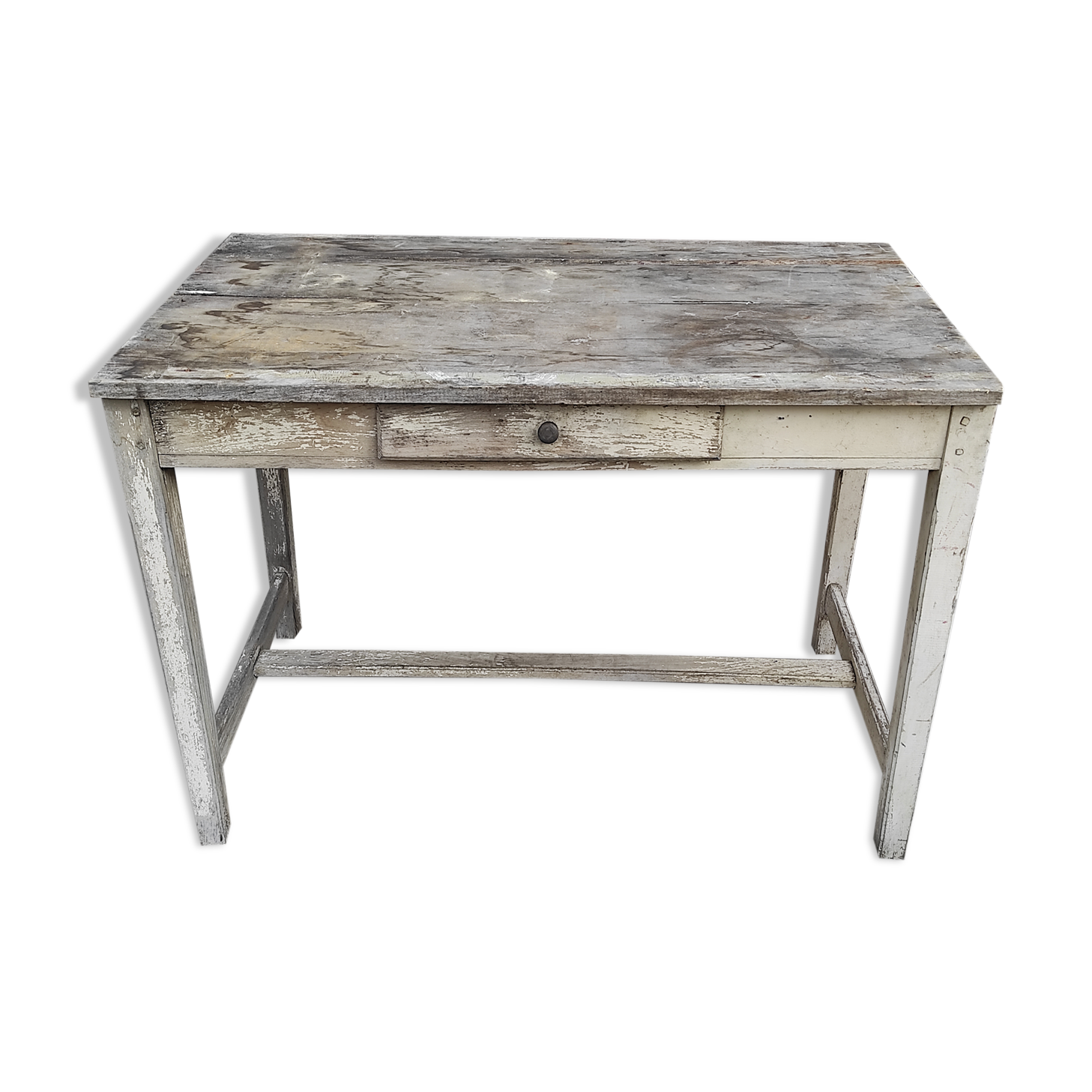 White patinated workshop table