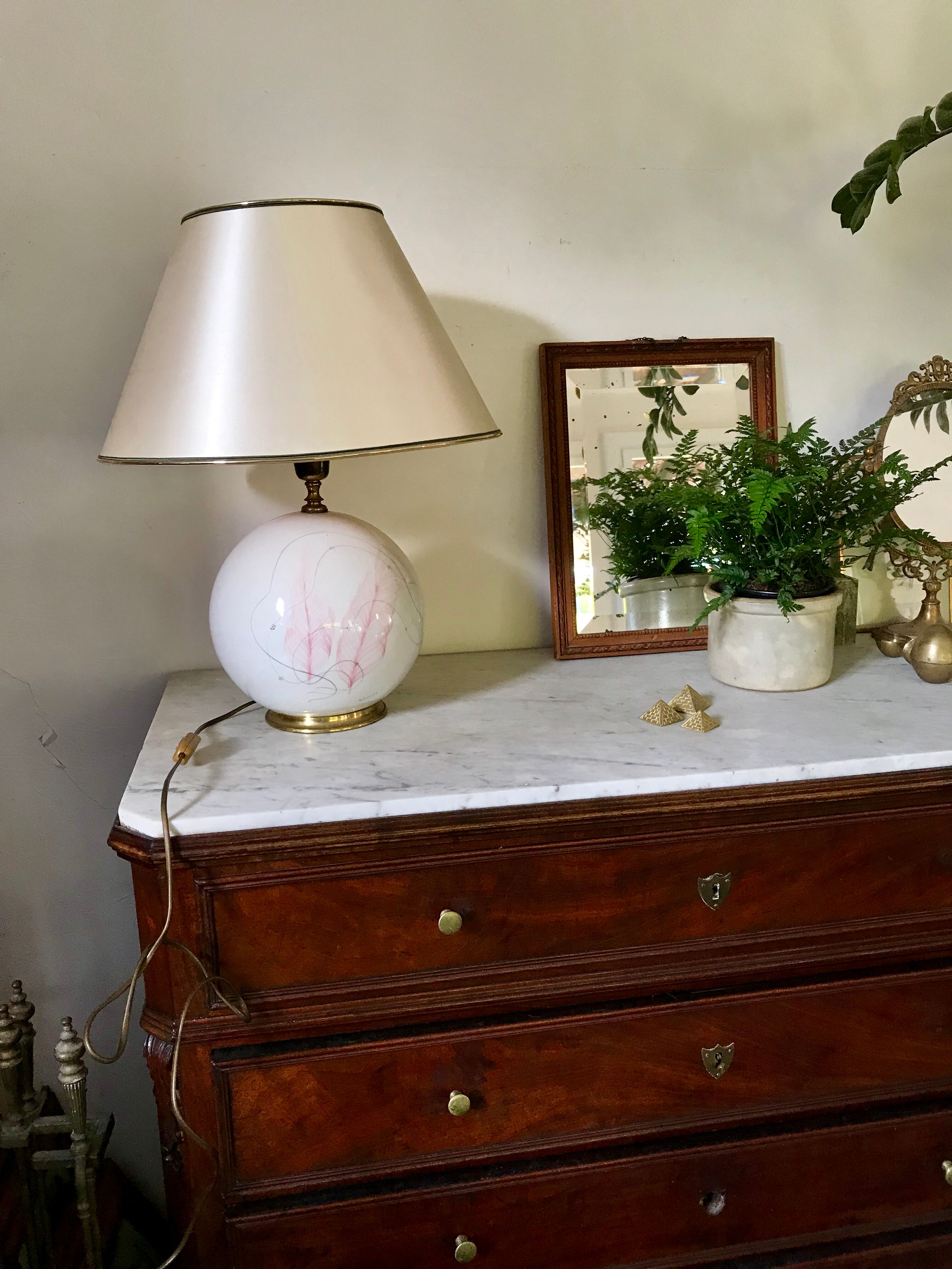 Vintage ceramic and brass lamp