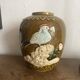 Vase en barbotine oiseaux Japon