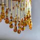 3-light chandelier in glass paste and pearl tassels