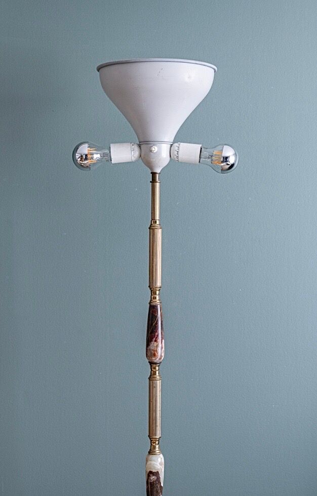 Italian onyx and brass floor lamp