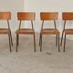 Lot de 4 chaises d'école tchèque style Mullca