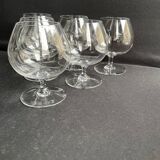 6 Verres à cognac/Armagnac estampillés Baccarat service Perfection