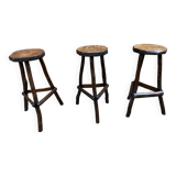 Set of 3 Bar Stools for Restaurant, Pub, Tavern
