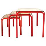 Nesting coffee tables, set of three