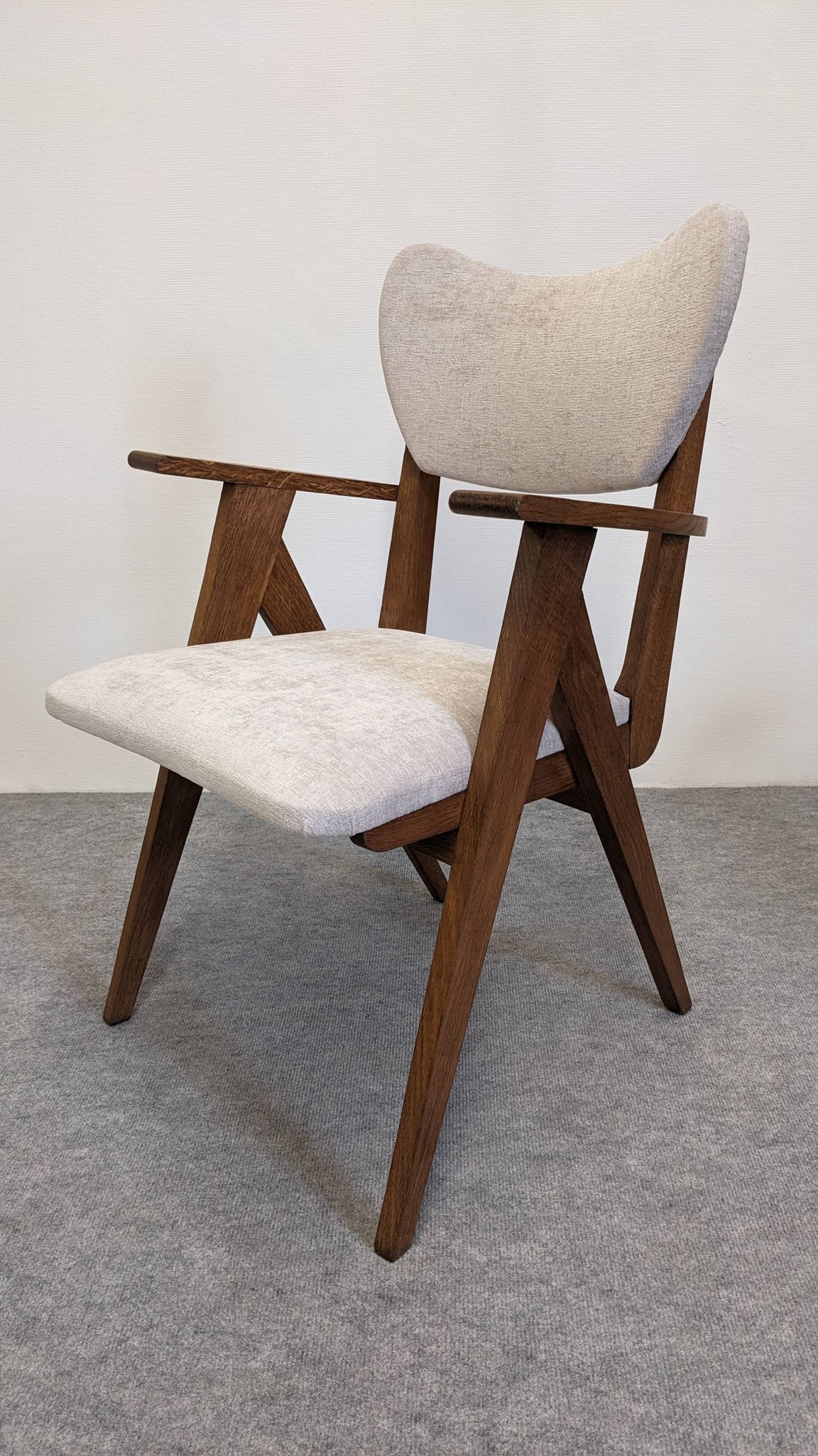 Pair of modernist Scandinavian bridge armchairs in teak, Denmark 1950.