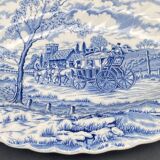 English earthenware dish with blue pattern