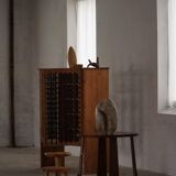 Modern Danish, side table / sculptural console in oak, 1940s