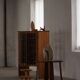 Modern Danish, side table / sculptural console in oak, 1940s