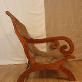 Solid wood bench and caning