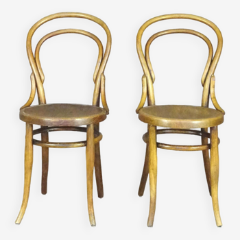 2 Chaises bistrot assise bois, vers 1890 par Joseph Hofmann, Autriche