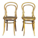 2 Bistro chairs with wooden seats, circa 1890 by Joseph Hofmann, Austria
