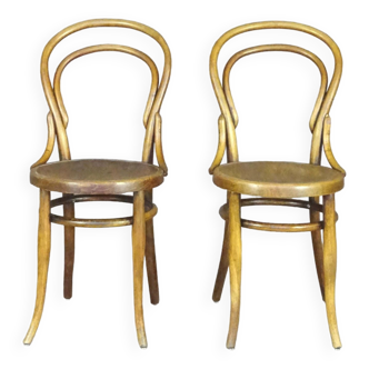 2 Chaises bistrot assise bois, vers 1890 par Joseph Hofmann, Autriche