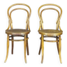 2 Bistro chairs with wooden seats, circa 1890 by Joseph Hofmann, Austria