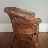 Vintage wicker children's armchair
