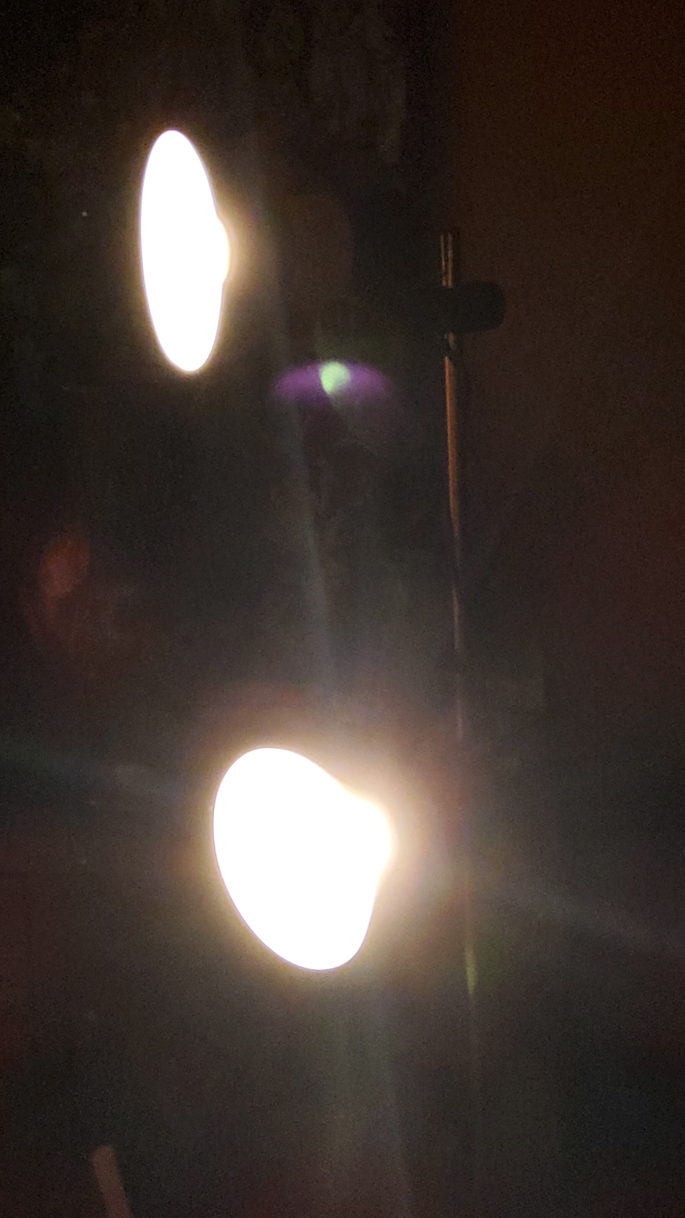 Floor lamp of the 70s in gilded brass lacquered beige metal and brown plastic 2 spots