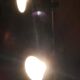 Lampadaire des années 70 en laiton doré métal laqué beige et plastique marron 2 spots