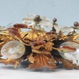 Banci-Firenze ceiling light, in Golden Iron and Crystal Flowers - 6 lamps