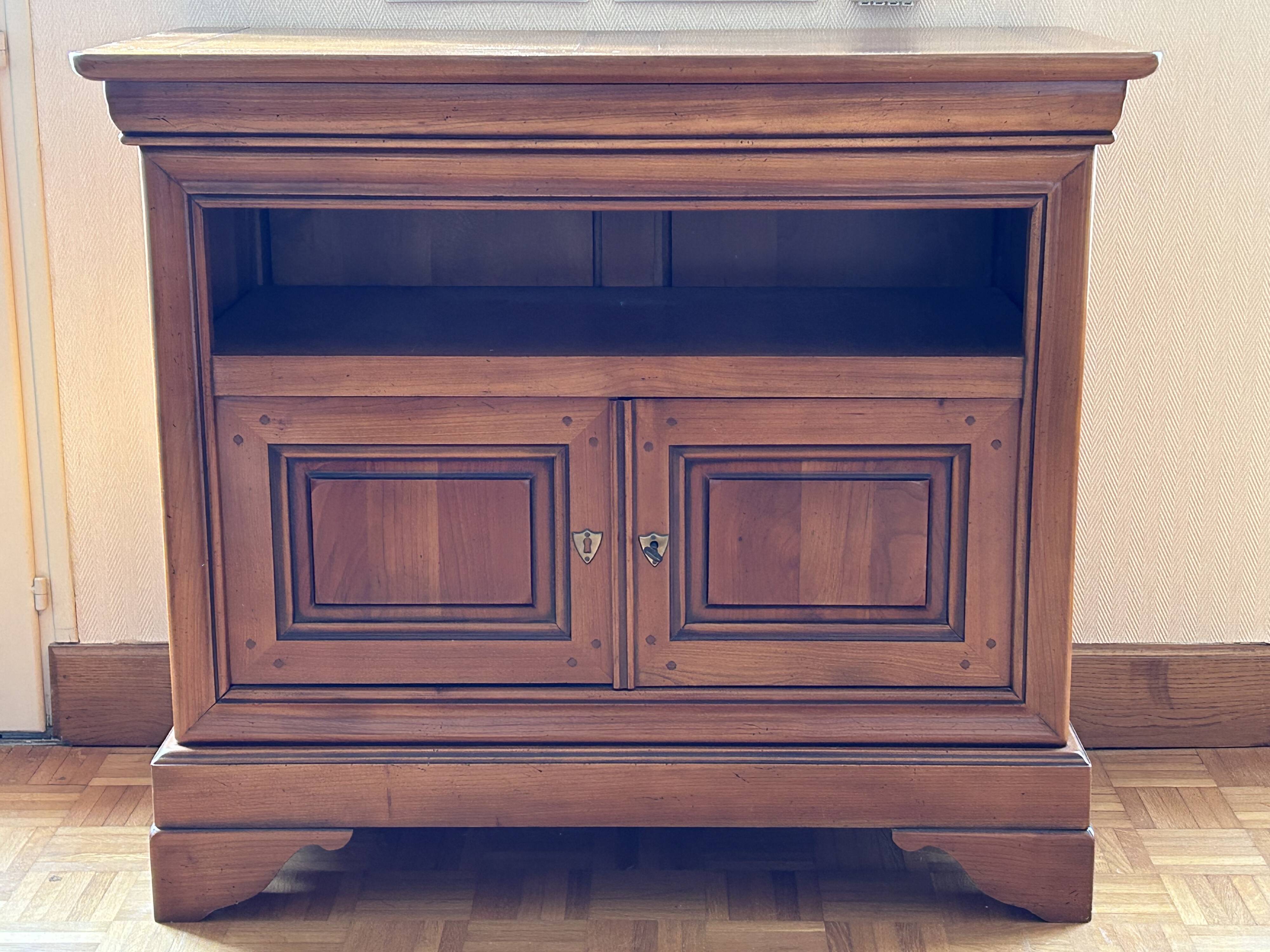 Louis Philippe solid cherry wood TV cabinet.