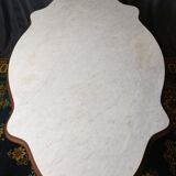 Violin table in mahogany and marble, 19th century
