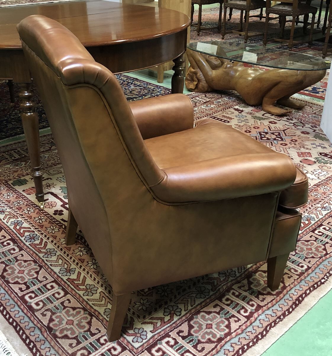 Modern leather lounge armchair