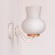 Pair of vintage wall lights in brass and opaline, France 1970.