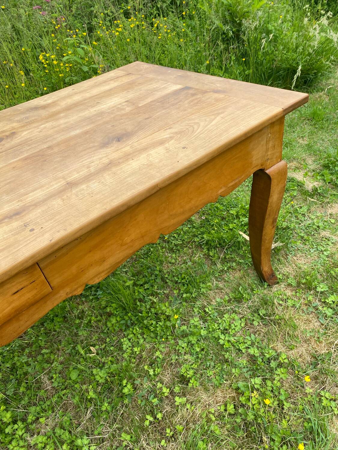 Blonde cherry farmhouse table