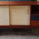 Sideboard with compass feet in wood and formica