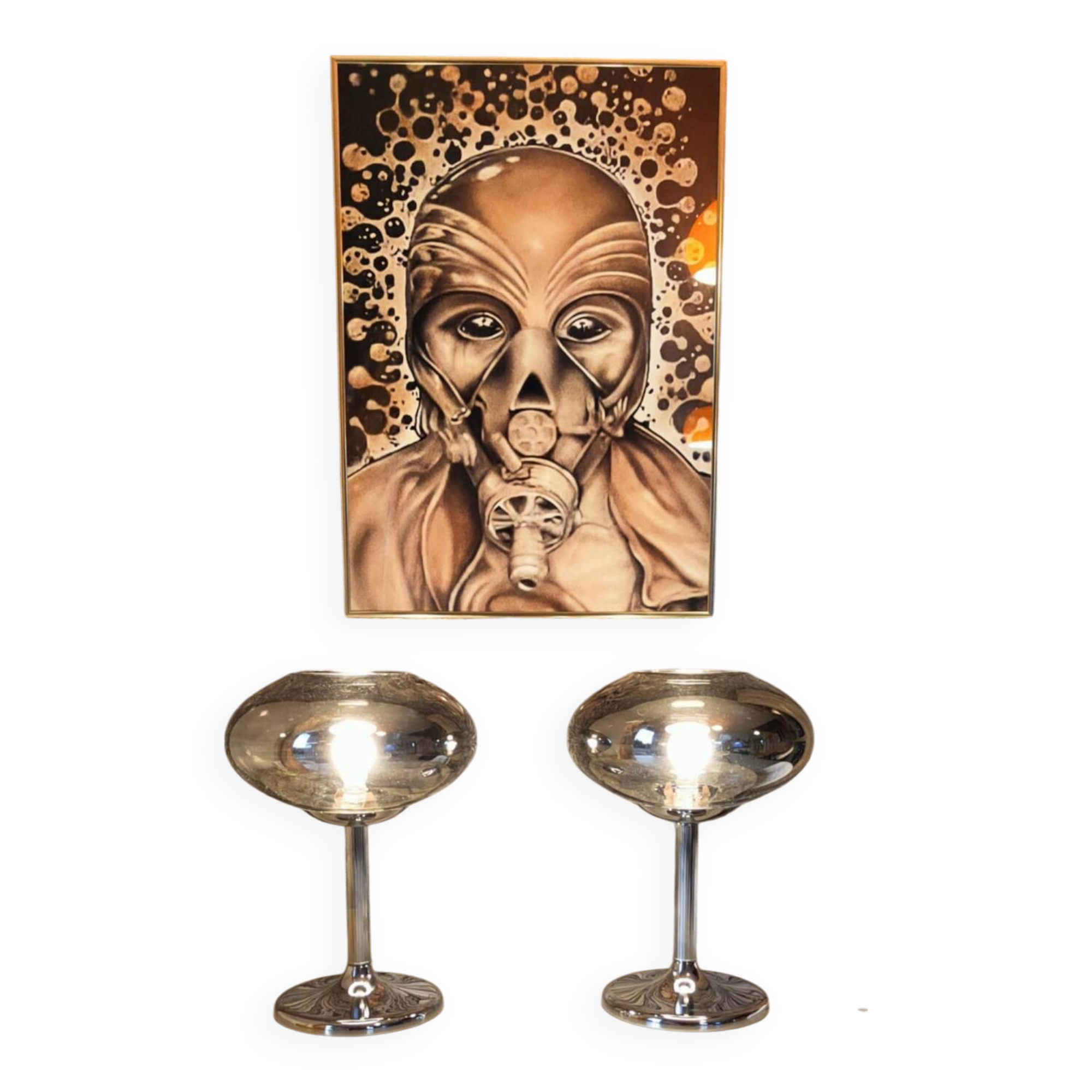 Pair of vintage lamps 1970 Italy