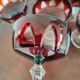 Old crystal glasses on foot champagne glass,