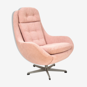 Fauteuil coquille rose des années 1970