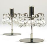 Pair of candlesticks "Lights of Vienna" J.L. Lobmeyr, faceted Swarovski crystals