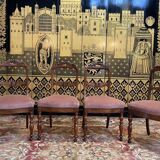 Set of 4 Napoleon III chairs with Jacob mahogany legs